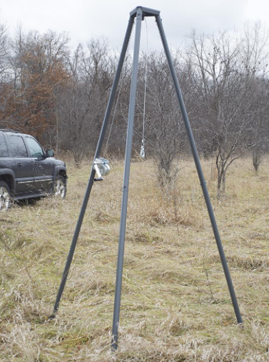 Tripod Hanger Hoist Portable Game Steel 500 LB Lift System Deer Hog Hunting Tool - Fresh Stock Dated February 2026