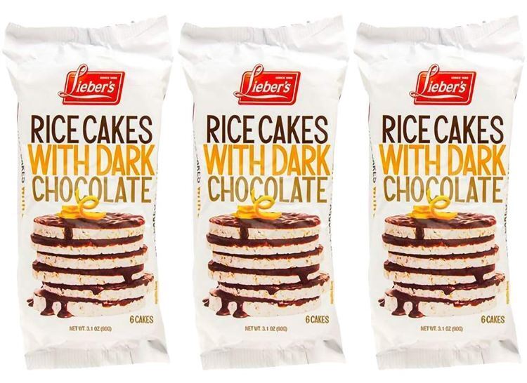 Lieber's Dark Chocolate Covered Rice Cakes, 3.1 oz (Pack of 3) - Fresh Stock Dated February 2026