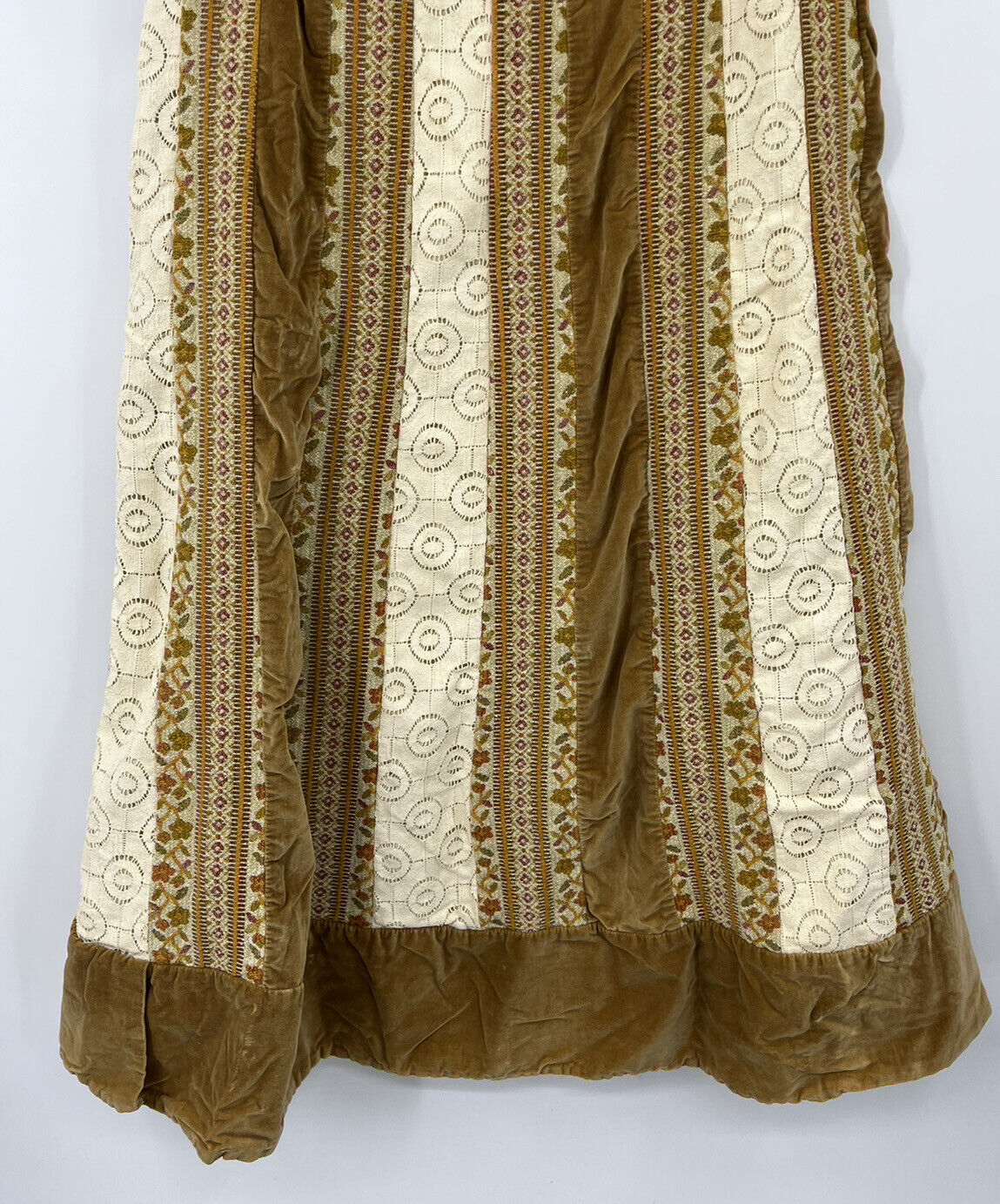 Chessa Davis Authentic Vintage 70s Maxi Skirt BOHO Hippie Velvet Lace Brocade - Fresh Stock Dated March 2026