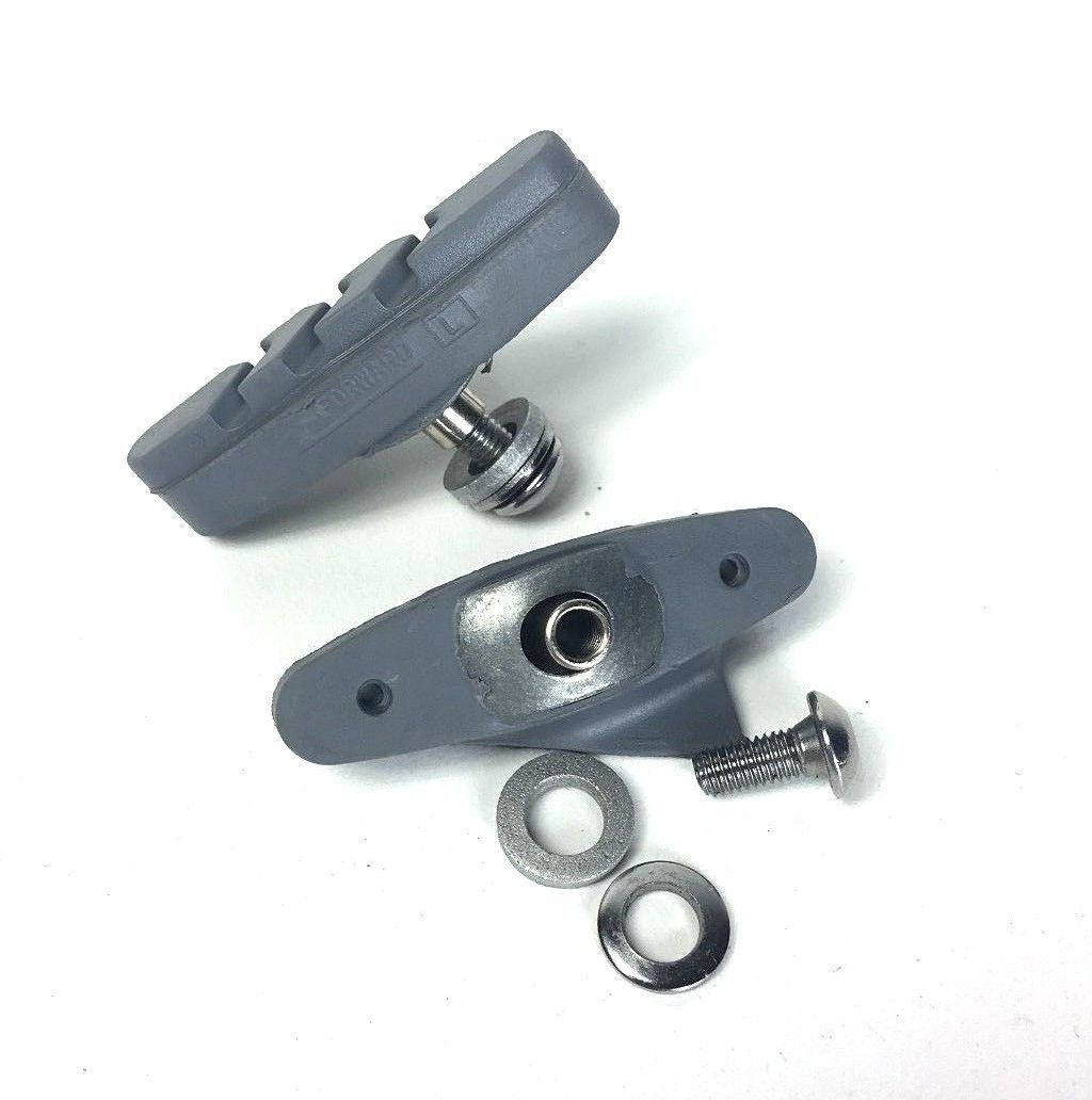 Bicycle Caliper Brake Shoes Pads 53mm Adjustable Threaded - Black or Gray Grey - Fresh Stock Dated February 2026