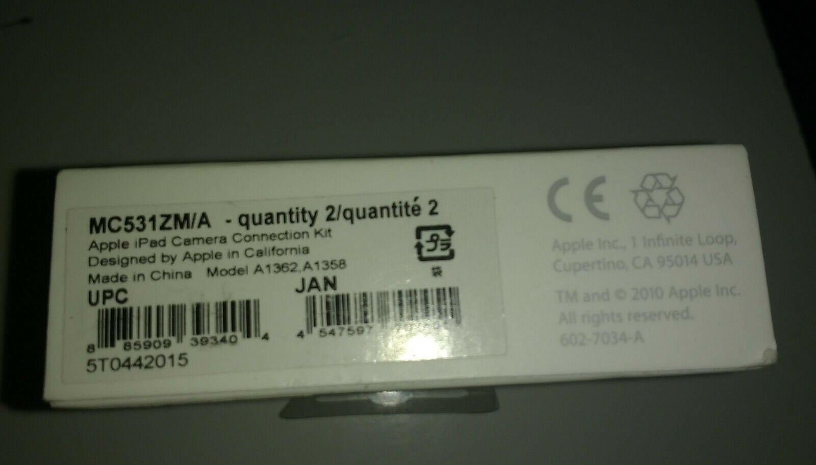 Apple iPad Camera Connection Kit MC531ZM/A - Fresh Stock Dated February 2026