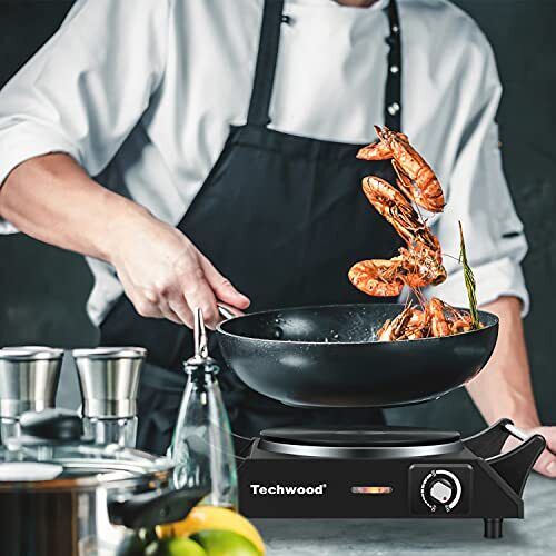 Hot Plate, Techwood Electric Stove for Cooking, 1500W Countertop Single... - Fresh Stock Dated February 2026