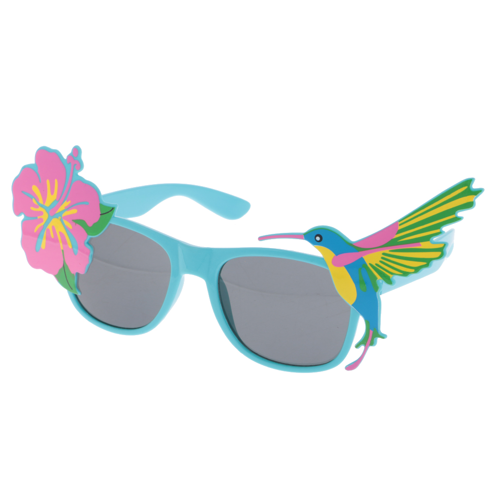 Hawaiian Tropical Floral Bird Sunglasses Fancy Dress Party Glasses Accessory - Fresh Stock Dated February 2026