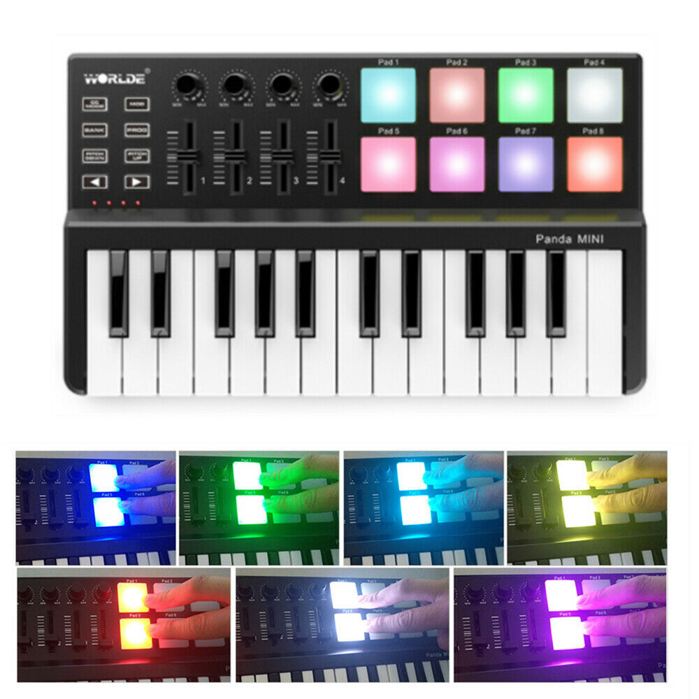 Beat Music Maker DJ Piano USB MIDI Color Drum Pad Keyboard Controller 25 Key NEW - Fresh Stock Dated February 2026