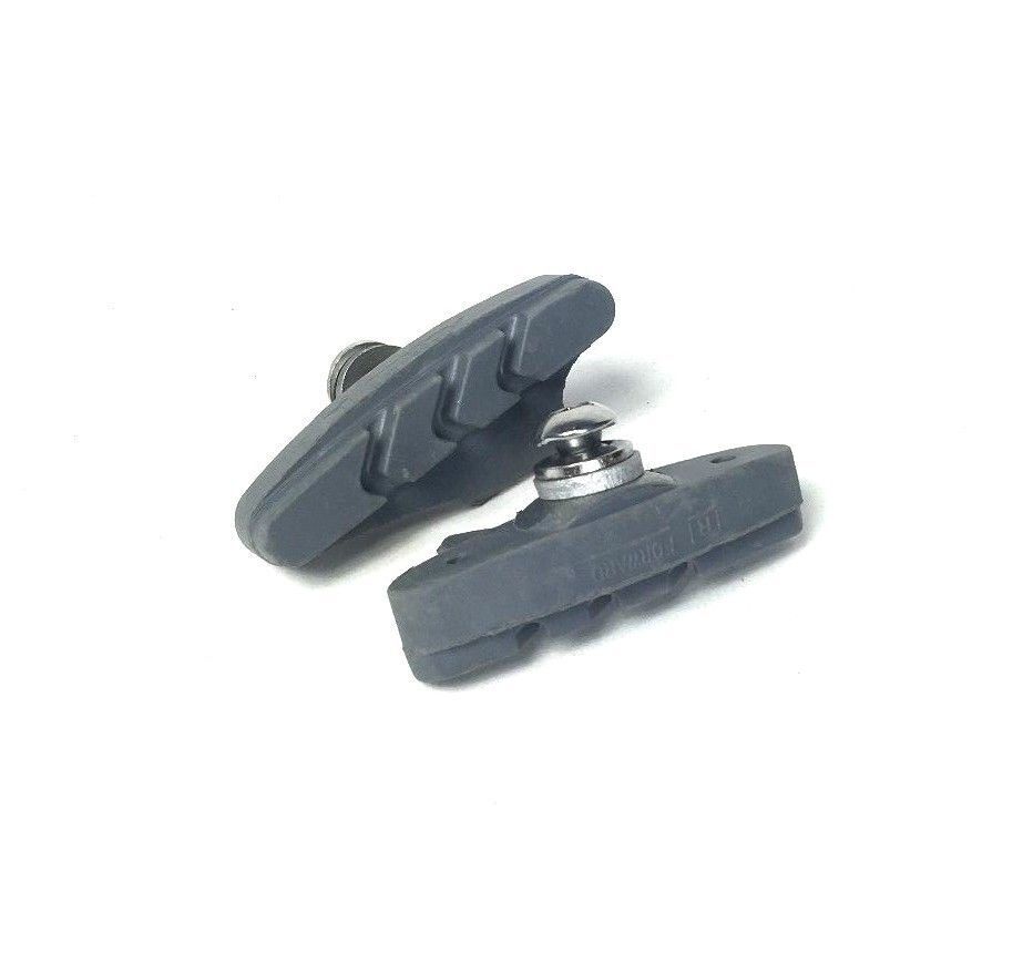 Bicycle Caliper Brake Shoes Pads 53mm Adjustable Threaded - Black or Gray Grey - Fresh Stock Dated February 2026
