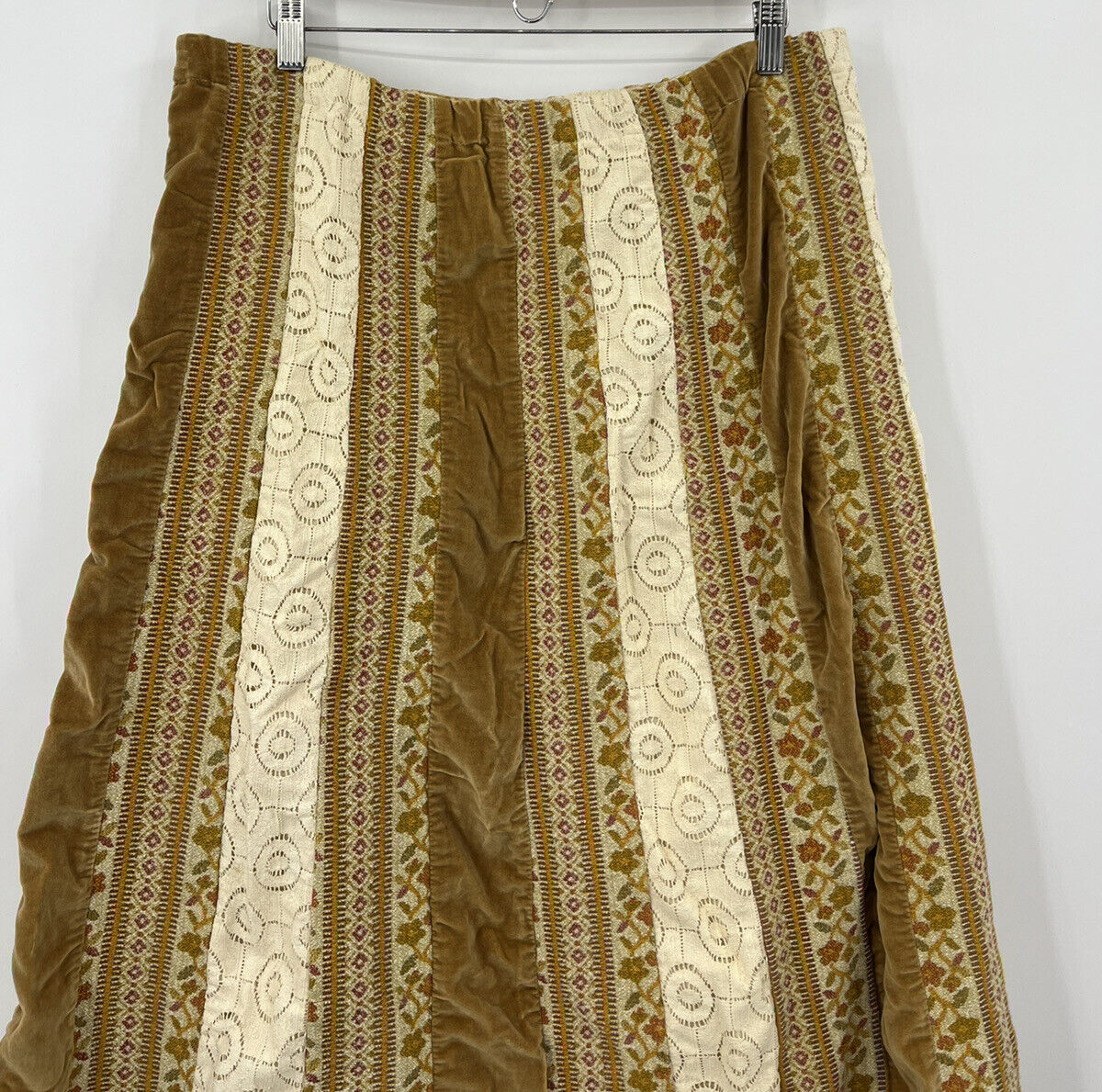 Chessa Davis Authentic Vintage 70s Maxi Skirt BOHO Hippie Velvet Lace Brocade - Fresh Stock Dated March 2026