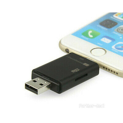 USB Flash SD TF Card Reader Adapter For iPhone X 8 7 6 s & Plus iPad OTG Samsung - Fresh Stock Dated February 2026