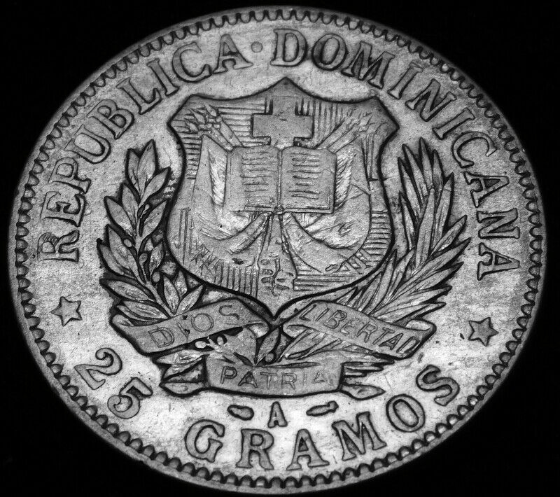 1897 One Peso  Large Silver Coin of Dominican Republic Excellent Details A47-425 - Fresh Stock Dated February 2026