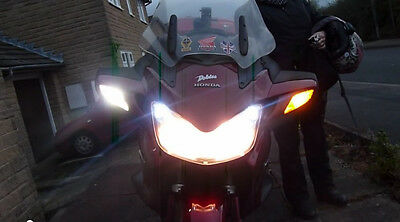 White & Yellow SwitchBack LED Turn Signals Kit for 2002 - 2014 Honda ST1300 #HS2 - Fresh Stock Dated February 2026