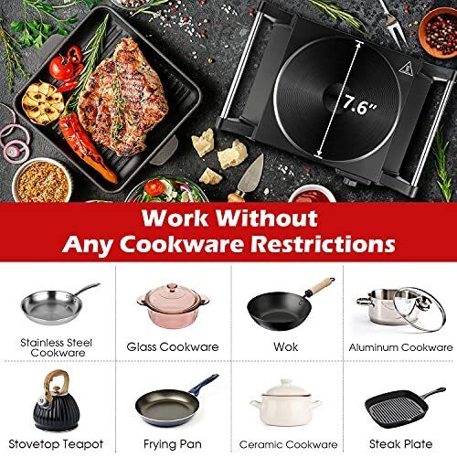 Hot Plate, Techwood Electric Stove for Cooking, 1500W Countertop Single... - Fresh Stock Dated February 2026
