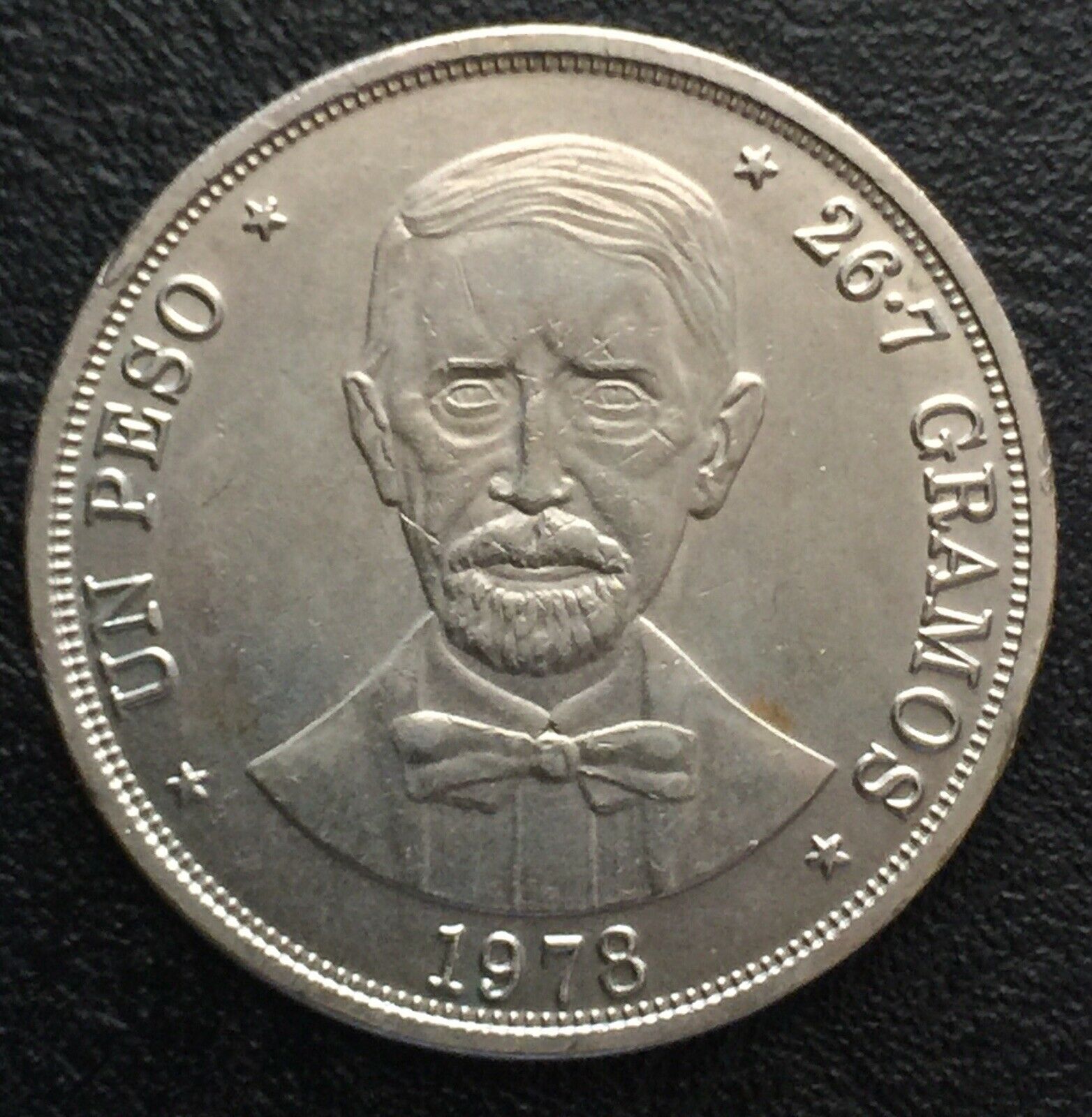 Dominican Republic 1978 1 Peso Juan Pablo Duarte Philadelphia Mint - Fresh Stock Dated December 2025