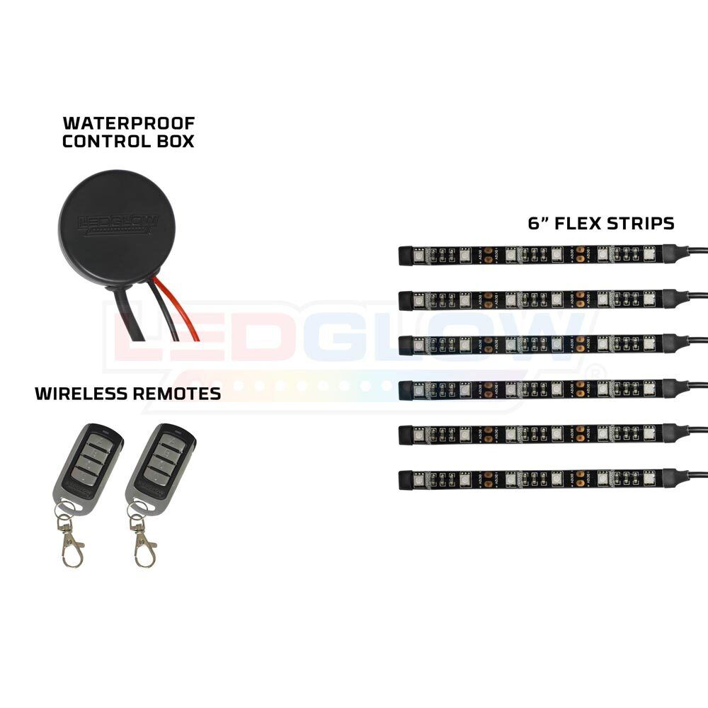 LEDGlow 6pc Advanced Ice Blue LED Flexible Motorcycle Accent Neon Light Kit - Fresh Stock Dated February 2026