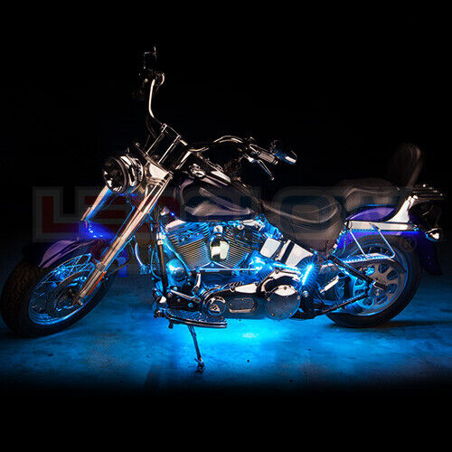 LEDGlow 6pc Advanced Ice Blue LED Flexible Motorcycle Accent Neon Light Kit - Fresh Stock Dated February 2026