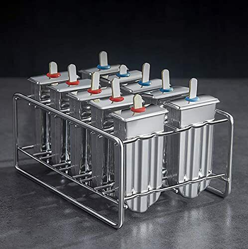Awinking Set of 10 Stainless Steel Ice Lolly Popsicle Molds, Homemade Ice Pop... - Fresh Stock Dated December 2025