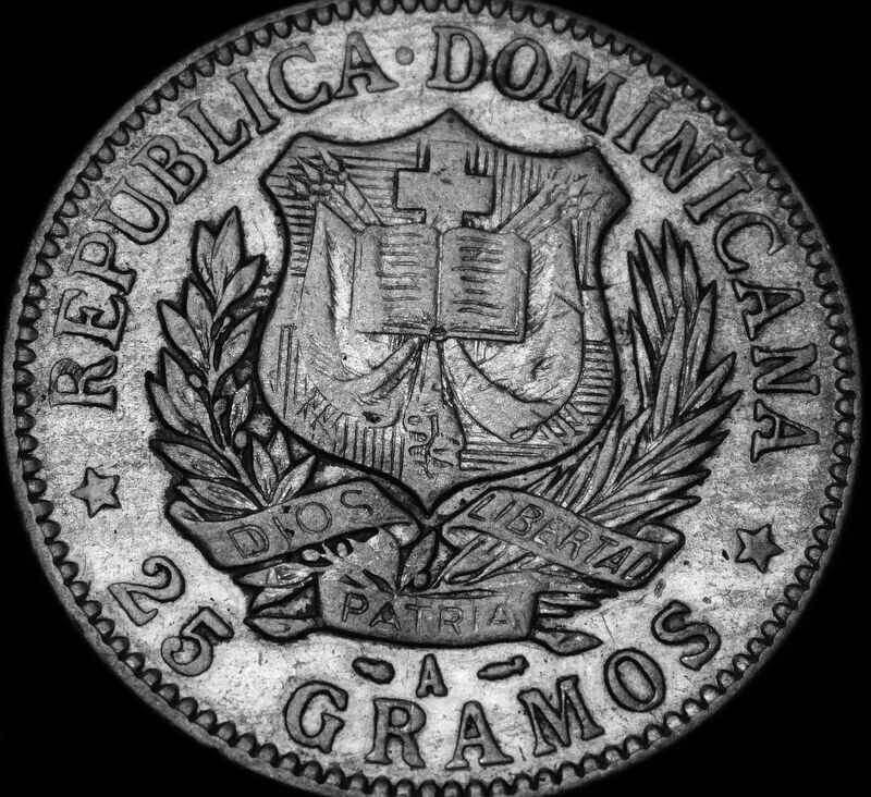1897 One Peso  Large Silver Coin of Dominican Republic Excellent Details A47-425 - Fresh Stock Dated February 2026