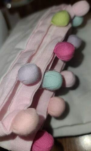 1 Pottery Barn Kids Rainbow Pom Pom Euro Sham Pink NEW - Fresh Stock Dated December 2025