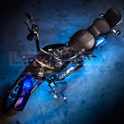 LEDGlow 6pc Advanced Ice Blue LED Flexible Motorcycle Accent Neon Light Kit - Fresh Stock Dated February 2026