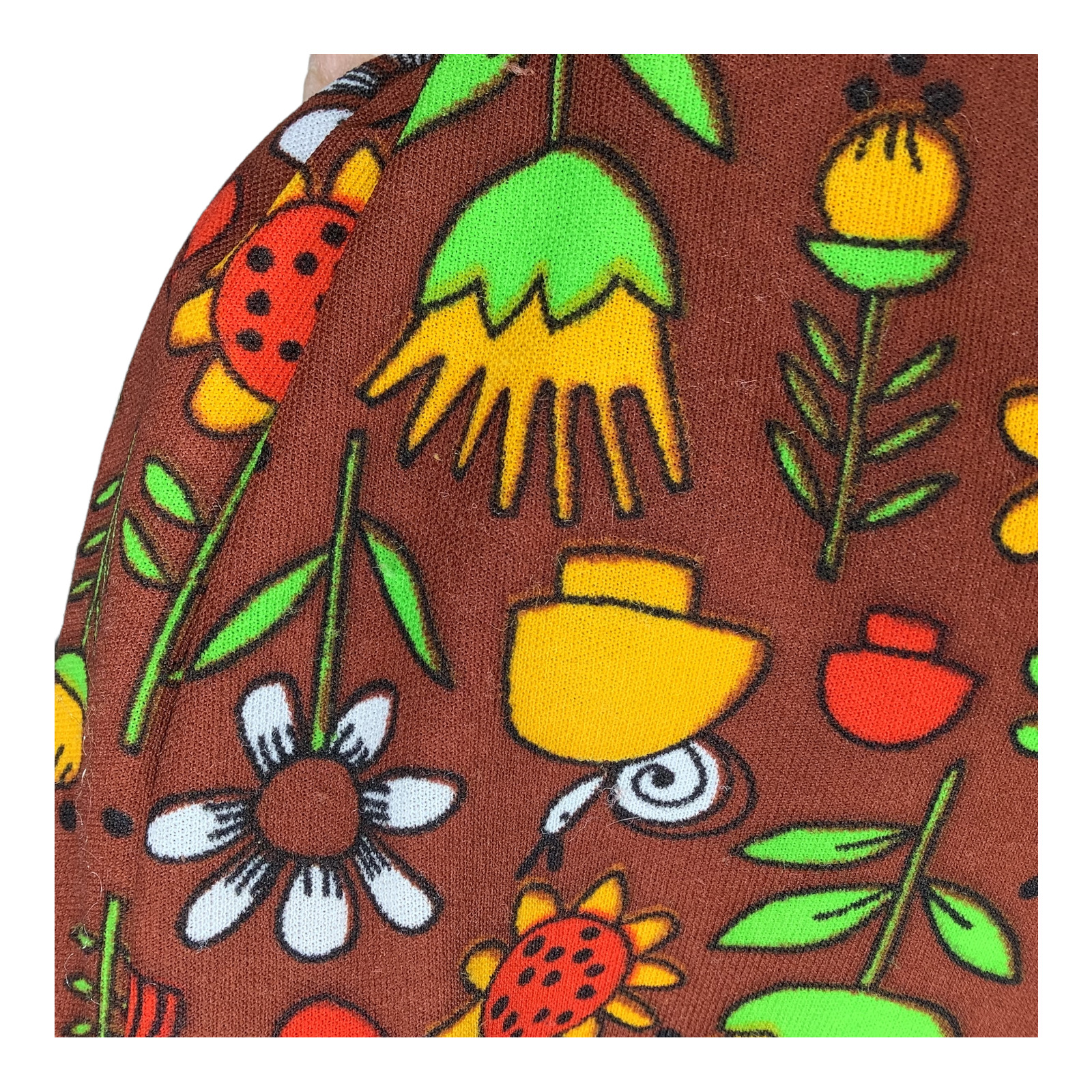 Vintage Skirt 60s 70s Medium Polyester Knit Novelty Mushrooms Floral Handmade? - Fresh Stock Dated March 2026