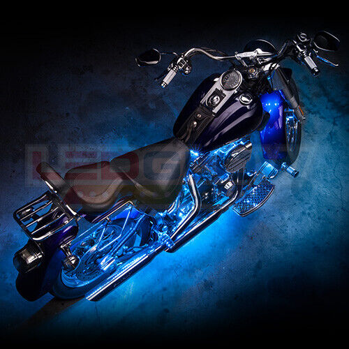 LEDGlow 6pc Advanced Ice Blue LED Flexible Motorcycle Accent Neon Light Kit - Fresh Stock Dated February 2026