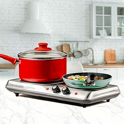 Electric Stove Cooktop Burner Infrared Ceramic Double Glass Hot Plate 1500 Watts - Fresh Stock Dated December 2025