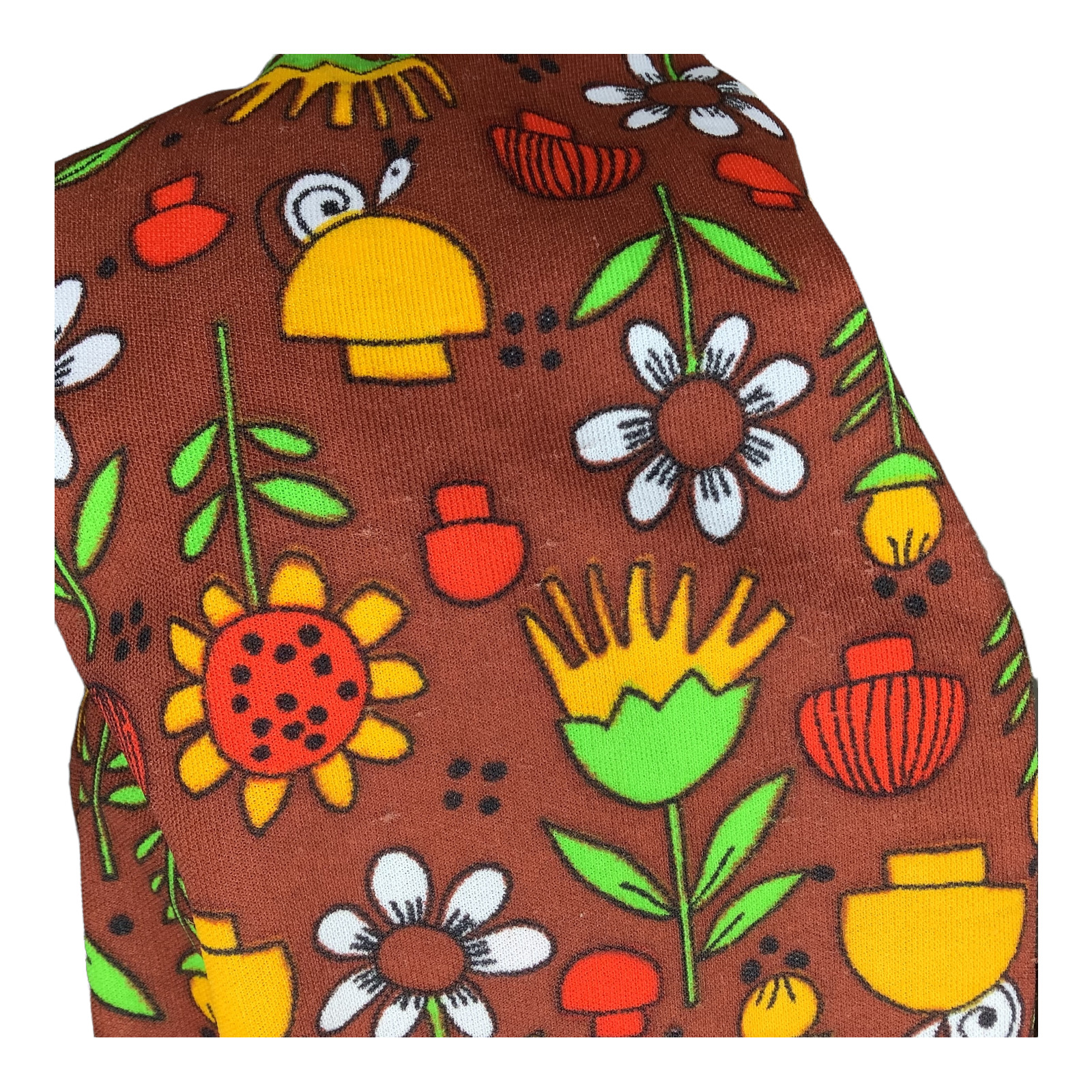 Vintage Skirt 60s 70s Medium Polyester Knit Novelty Mushrooms Floral Handmade? - Fresh Stock Dated March 2026