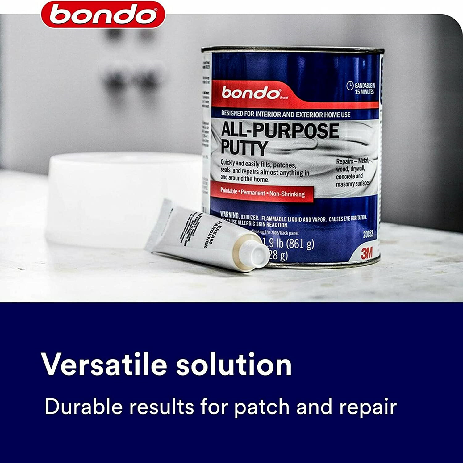 Bondo All-Purpose Putty, Designed for Interior and Exterior Home Use, Paintable, - Fresh Stock Dated December 2025