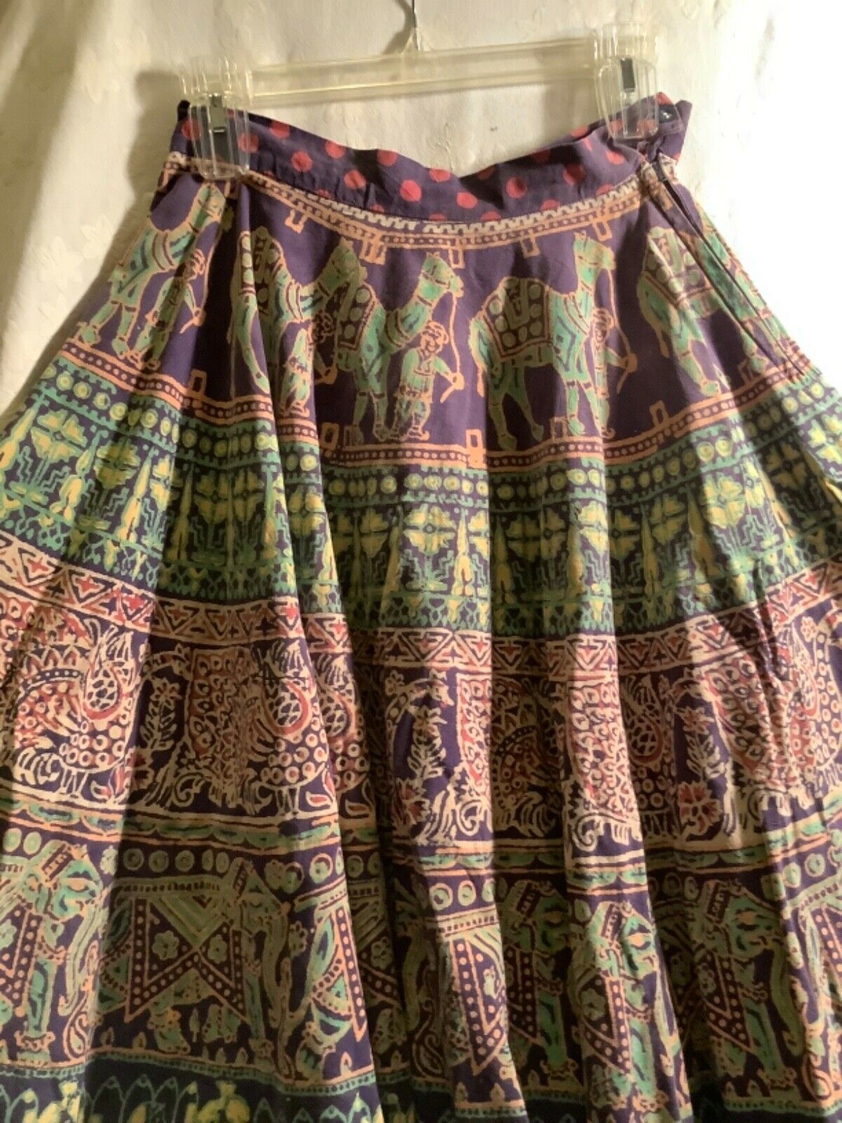 Womans Vintage SZ12 Skirt Indian High Quality Cotton Very Fine Print Excellent! - Fresh Stock Dated December 2025