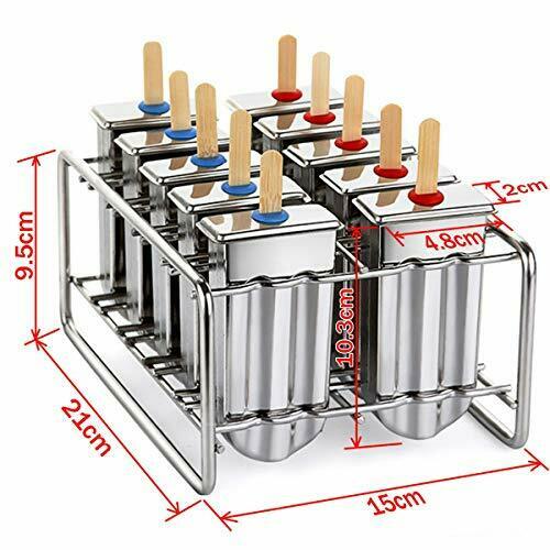 Awinking Set of 10 Stainless Steel Ice Lolly Popsicle Molds, Homemade Ice Pop... - Fresh Stock Dated December 2025