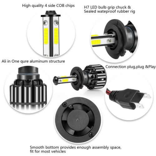 H7 CSP LED Headlight Bulbs FIT For Suzuki GSXR 1000 750 600 Hayabusa Hi Lo Beam - Fresh Stock Dated February 2026