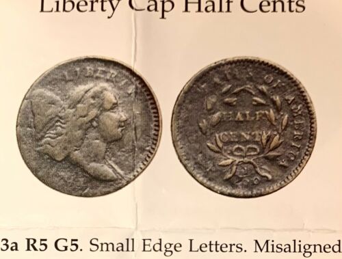 1794 Liberty Cap Half Cent C3a Small Edge Letters R5 G5 - F+ Details Lt Corosion - Fresh Stock Dated February 2026
