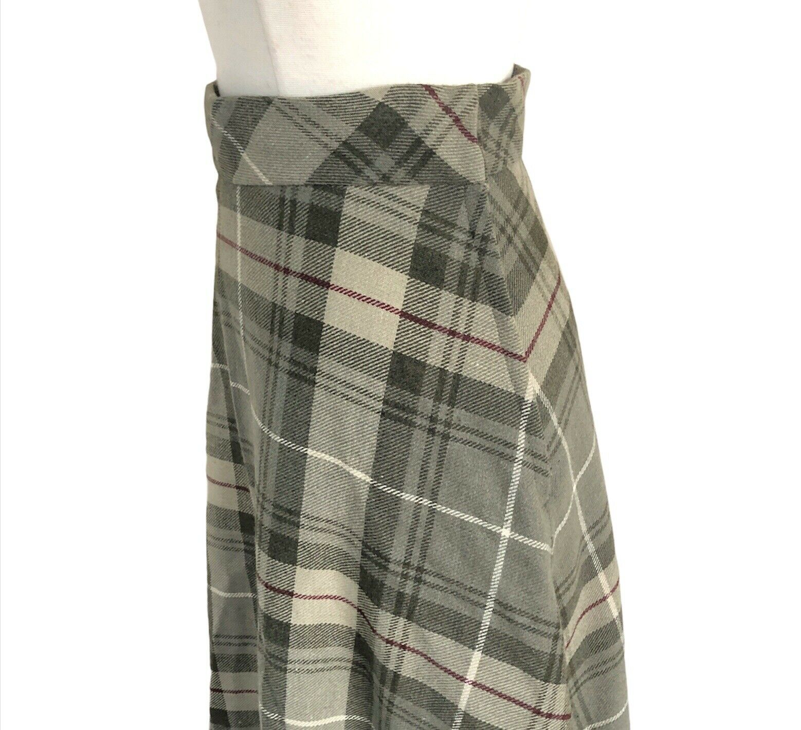 Vintage 60s 70s Long Green Plaid Skirt High Waisted Tartan Cottagecore Maxi MF&C - Fresh Stock Dated March 2026
