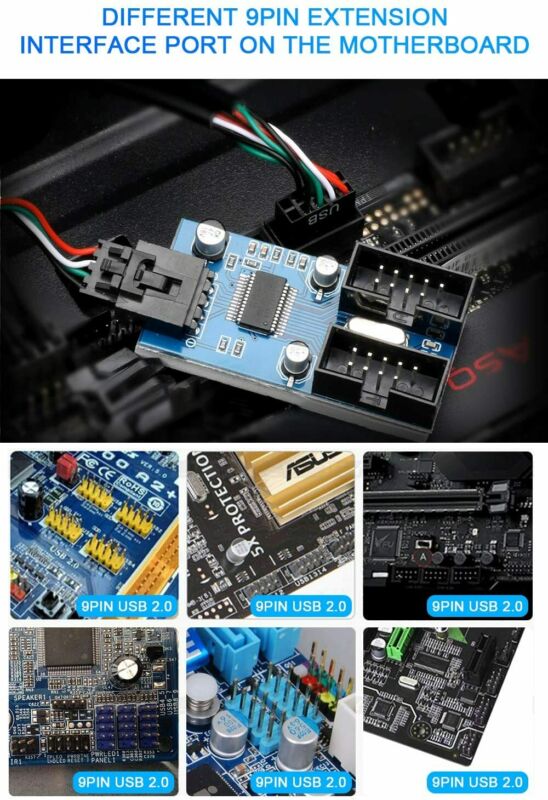 Rocketek Motherboard USB 2.0 9pin Header 1 to 4 Extension Hub Splitter... - Fresh Stock Dated February 2026