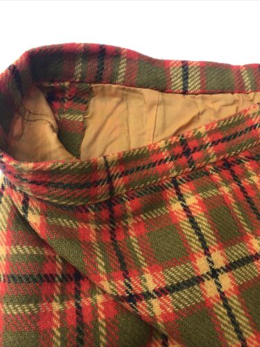 Women’s Vintage 1960’s Wool Plaid Mini Pencil Skirt 25” Waist 21.5” Long - Fresh Stock Dated February 2026