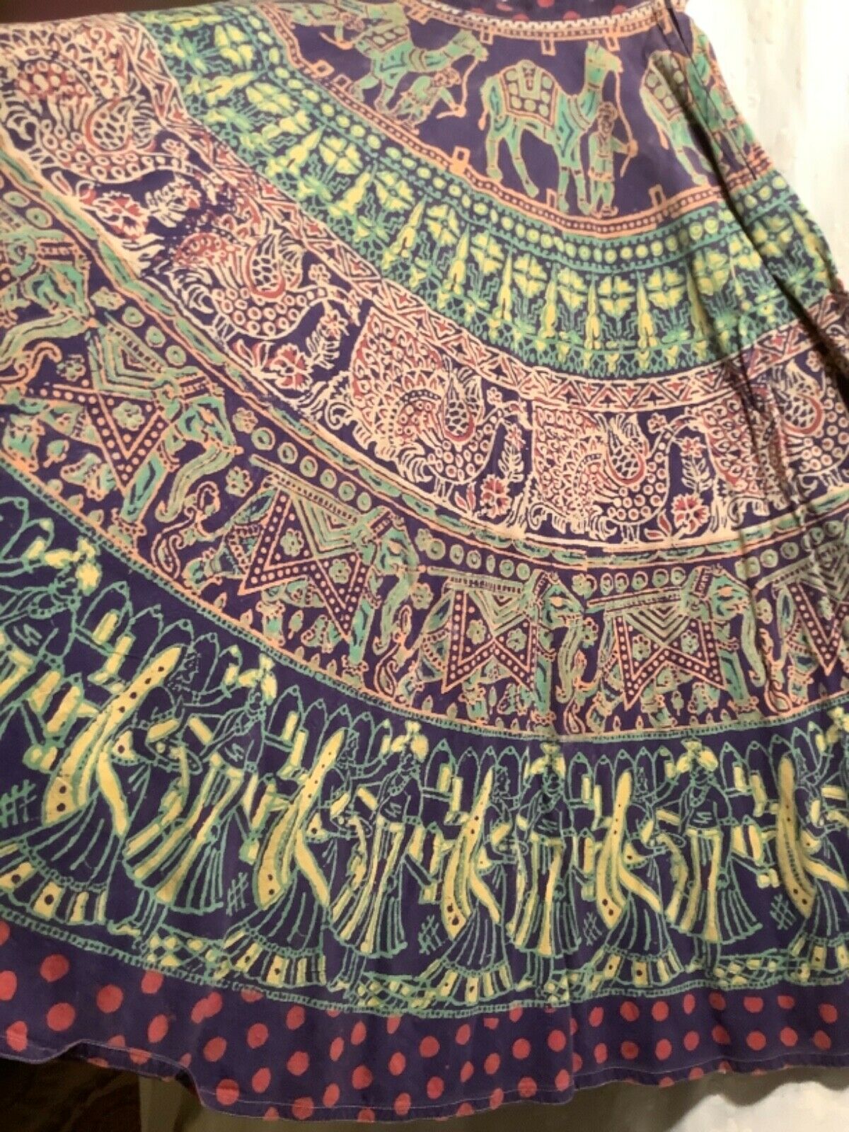 Womans Vintage SZ12 Skirt Indian High Quality Cotton Very Fine Print Excellent! - Fresh Stock Dated December 2025