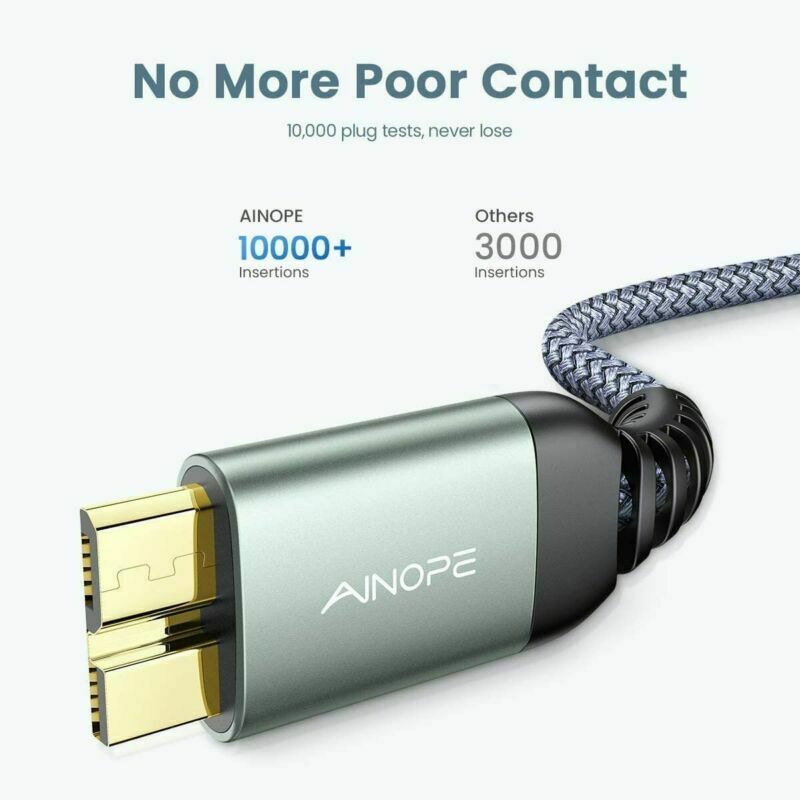 2 Pack (3.3FT+3.3FT) USB 3.0 A Male to Micro B Cable Galaxy s5 3.3ft+3.3ft - Fresh Stock Dated February 2026