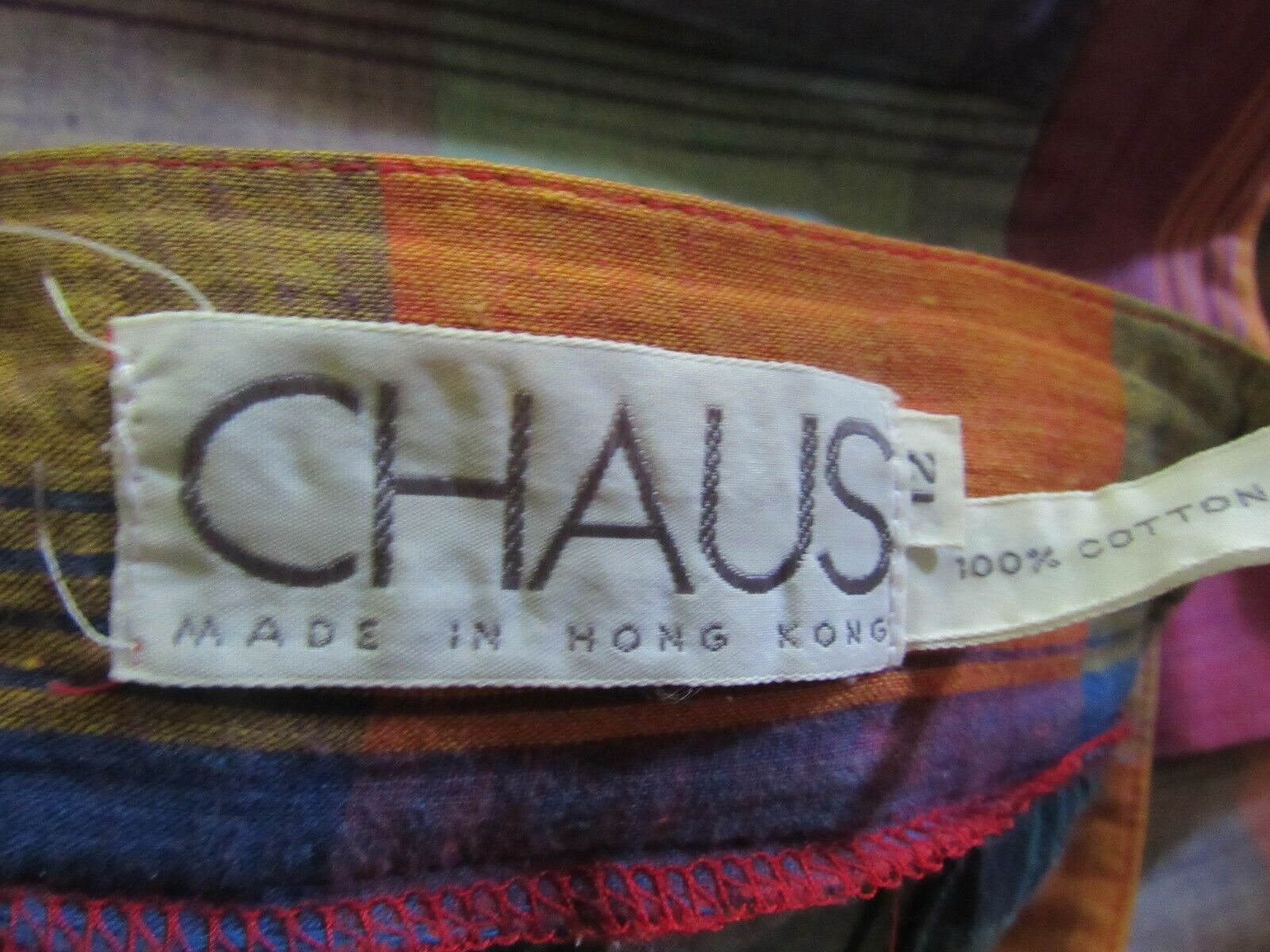 Vintage 1980's Women's Chaus Colorful Lightweight Cotton Skirt - waist 28 inches - Fresh Stock Dated February 2026