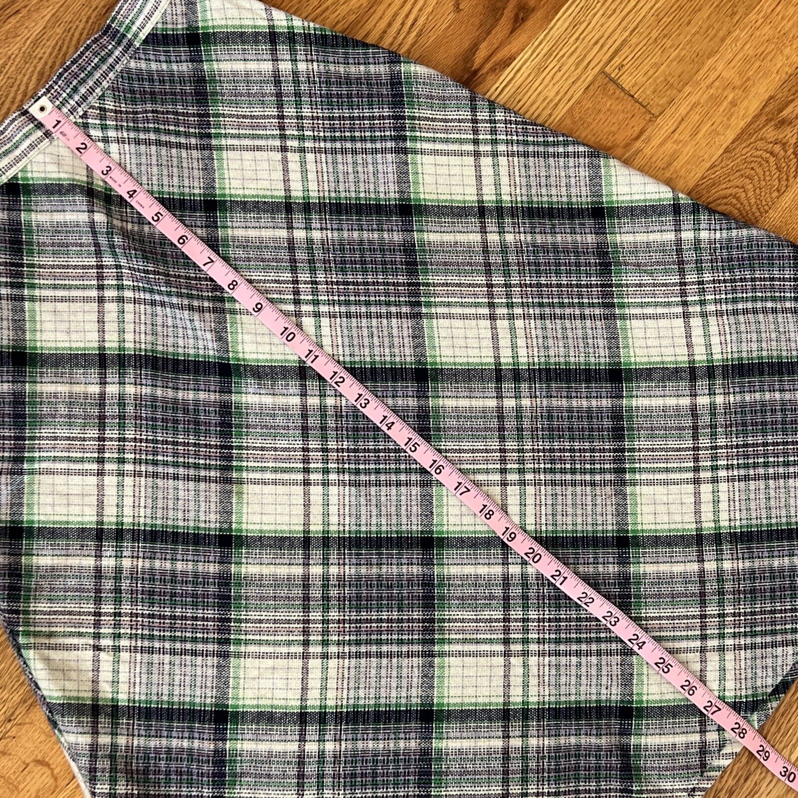 Vintage Albee Wool Blend Skirt Plaid Blue Green Marked Size 12- Appears Sz M - Fresh Stock Dated March 2026