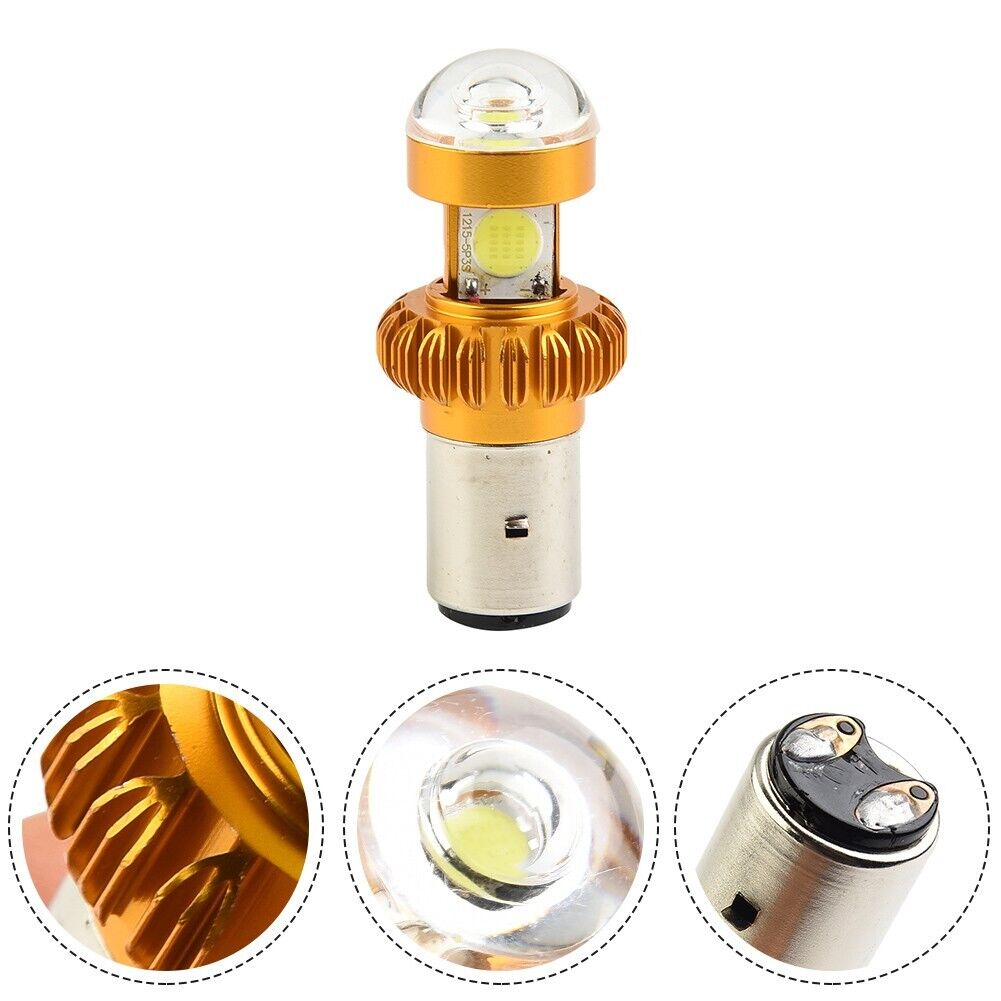 1pcs LED Motorcycle Scooter Headlight Bulb 3COB 6500K High Power Car Accessory - Fresh Stock Dated February 2026