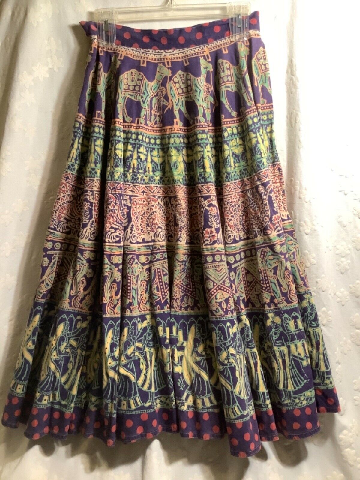 Womans Vintage SZ12 Skirt Indian High Quality Cotton Very Fine Print Excellent! - Fresh Stock Dated December 2025