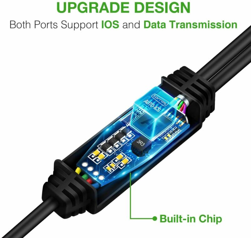 USB Splitter, Andul 2.0 Y Splitter Charger Cable 1 Male to 2 Female Navy - Fresh Stock Dated February 2026