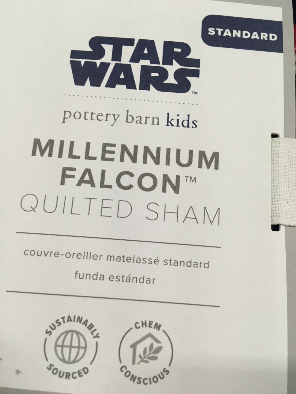 NWT! Pottery Barn Kids Star Wars Millennium Falcon Sham/Standard/.50 - Fresh Stock Dated February 2026