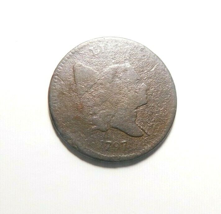 RARE 1797 1 OVER 1 VARIETY VG-FINE 1/2 CENT LIGHTLY GRAINY LIBERTY CAP !!!!!!!!! - Fresh Stock Dated February 2026