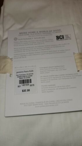 1 Pottery Barn Kids Rainbow Pom Pom Euro Sham Pink NEW - Fresh Stock Dated December 2025