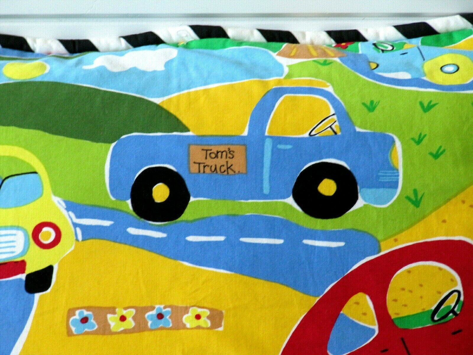 Cars Trucks Roads Standard Pillow Sham Red Yellow Blue Green California Kids - Fresh Stock Dated December 2025