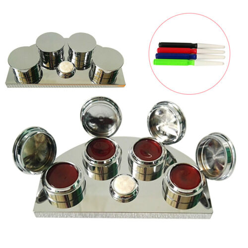 Oil Cup Stand Premium Polished Watchmaker Watch Repair Tool with 4 Containers - Fresh Stock Dated December 2025