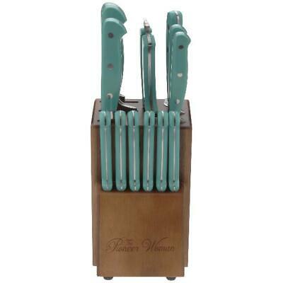 The Pioneer Woman Pioneer Cowboy Rustic 14 Piece Block Set Linen knives - Fresh Stock Dated December 2025