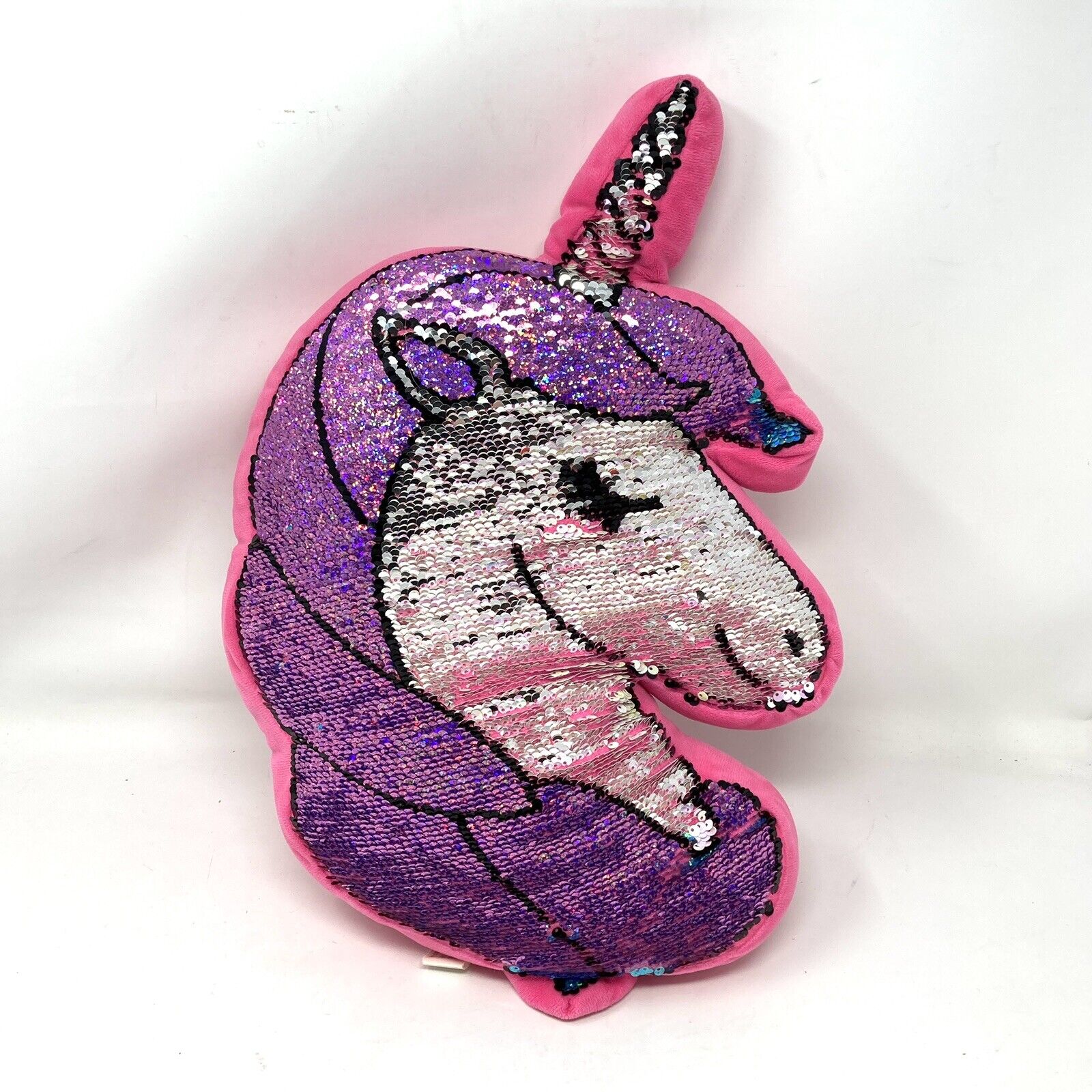Justice Unicorn Flip Sequin Throw Pillow Reversible Pink & Teal Girls Room Decor - Fresh Stock Dated February 2026