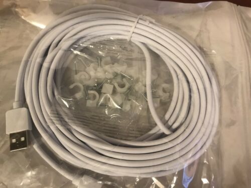 Micro USB Extension Cable for Camera 25 Feet White 2 Pack New - Fresh Stock Dated February 2026