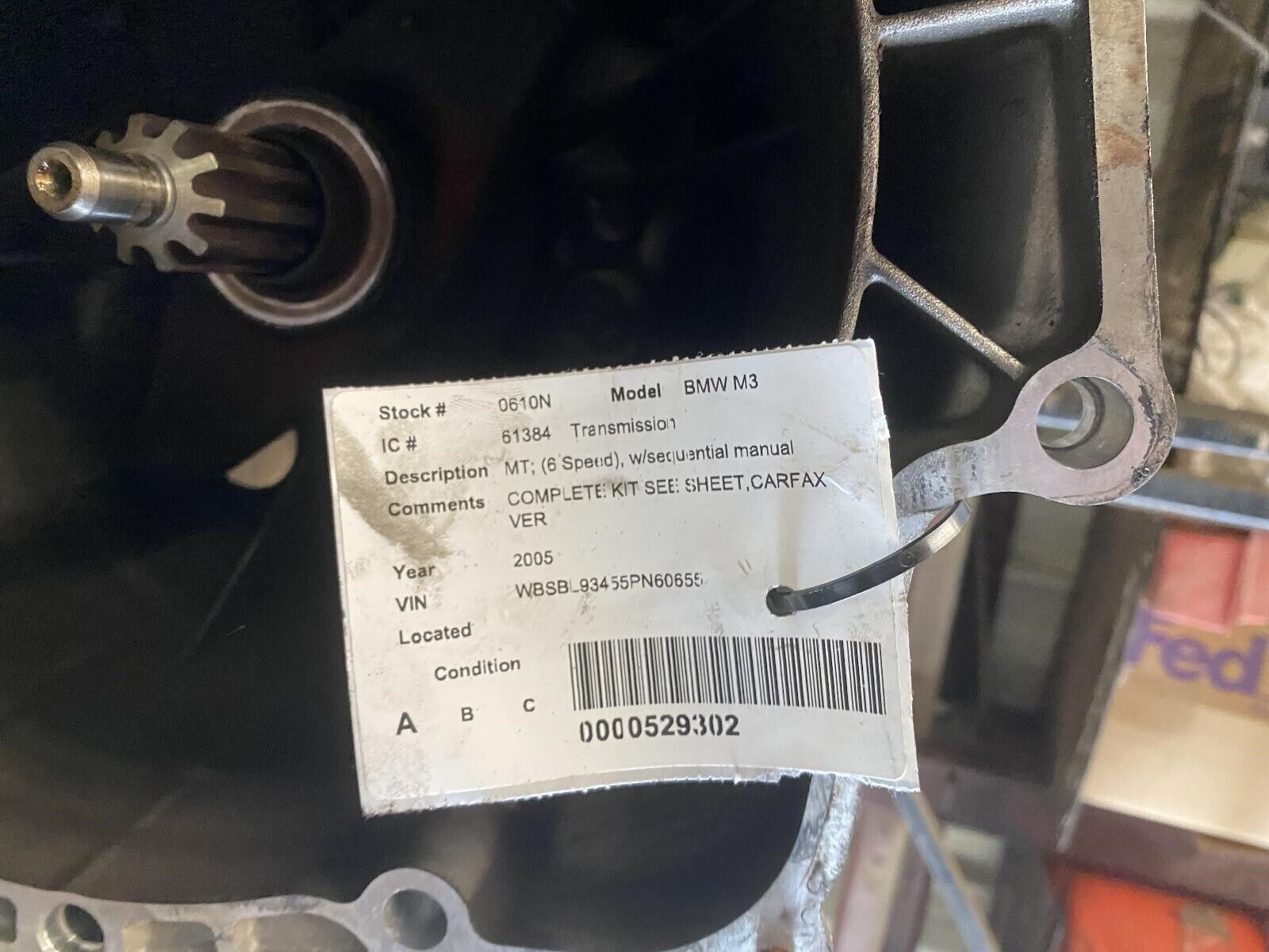 BMW M3 Transmission MT 6 Speed SMG w/sequential manual gearbox 01-04 - Fresh Stock Dated February 2026