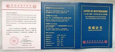 2020 China 80mm Solid Silver (around 460 grams) Medal - Fight Virus - Fresh Stock Dated February 2026